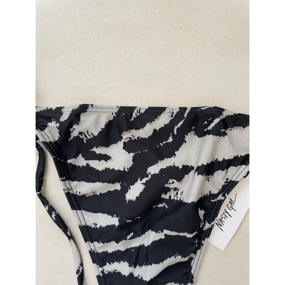 Nasty Gal Swim String Bikini Bottom Zebra Print Swimwear - Picture 7 of 10